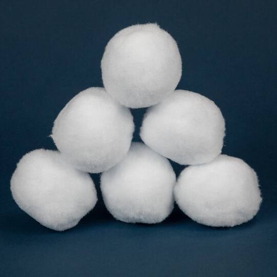 2.25" Plush Faux Christmas Snow Balls, 6ct.